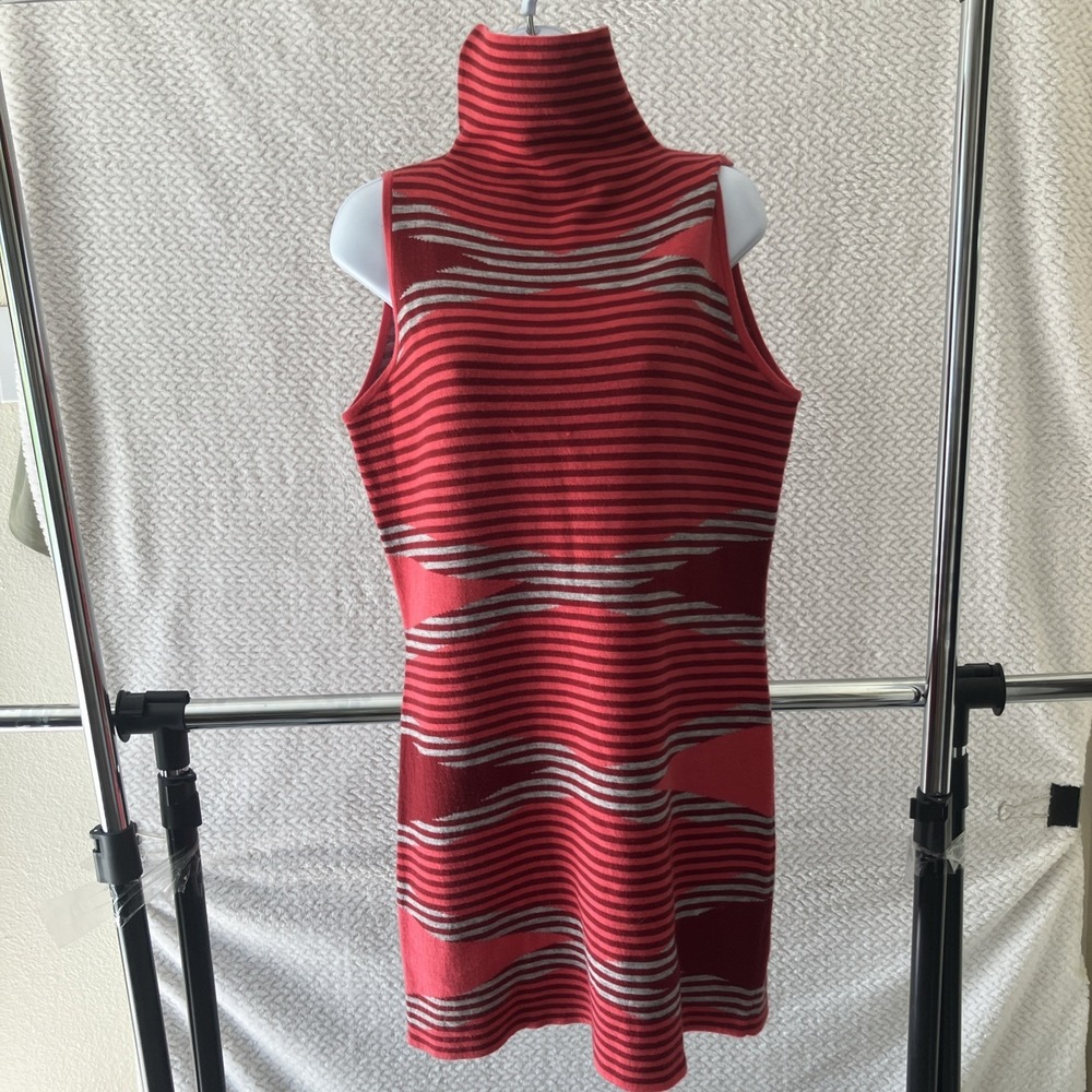 Title Nine Merino Wool Blend Tank Dress Large Striped Boho Artsy Outdoors